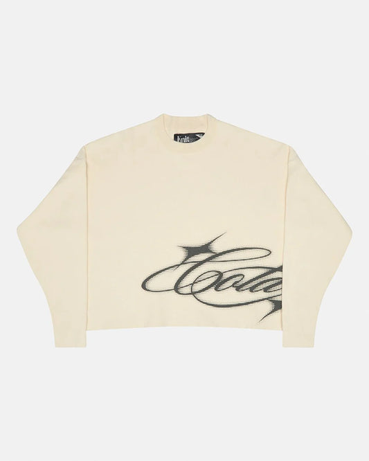 Cold Culture sparkly script knit off white