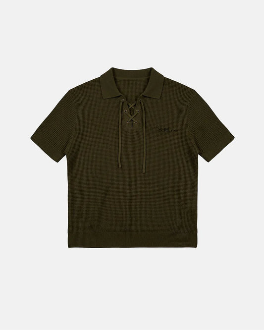Cold Culture sparrow knit polo green