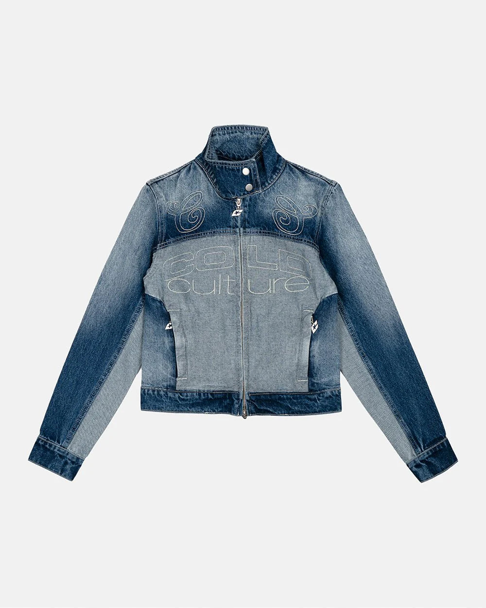 Cold Culture split zip jacket blue