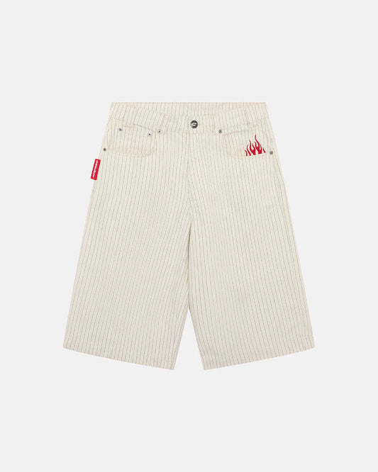 Cold Culture stripe fade jorts white