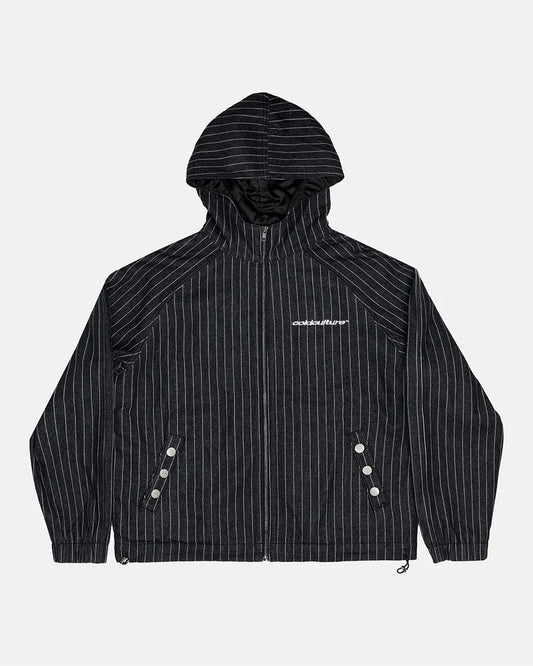Cold Culture stripes casino jacket navy