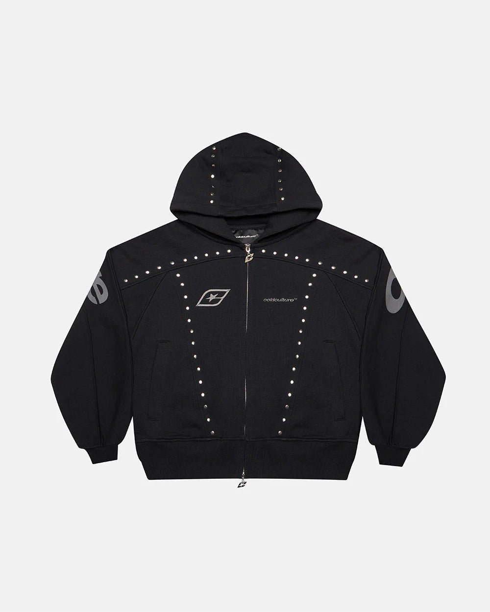 Cold Culture stud zip hoodie black