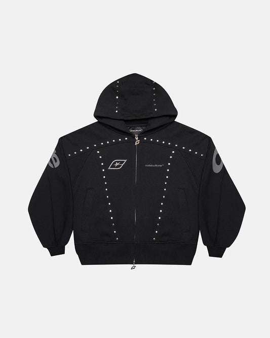 Cold Culture stud zip hoodie black