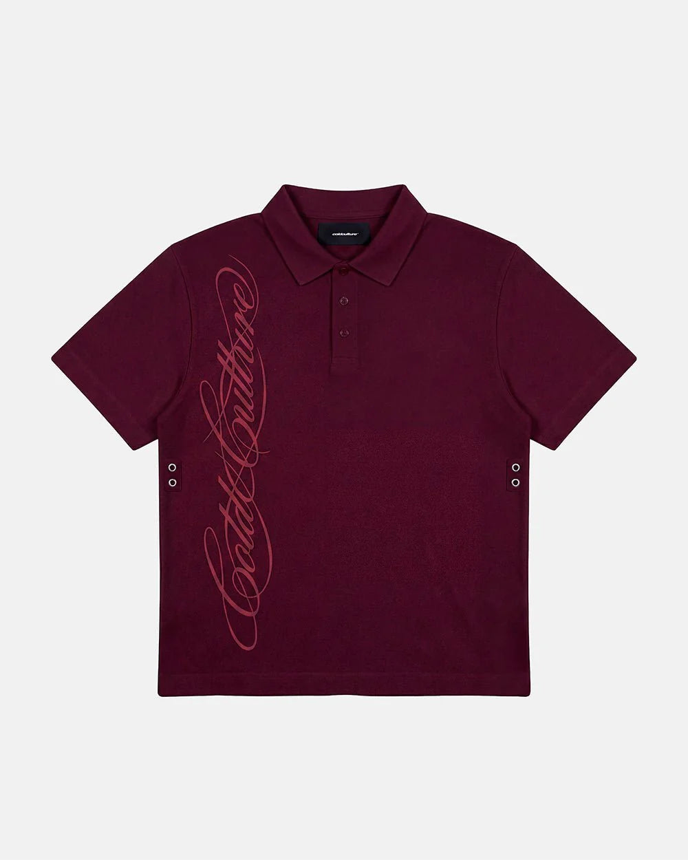 Cold Culture tartan script polo red