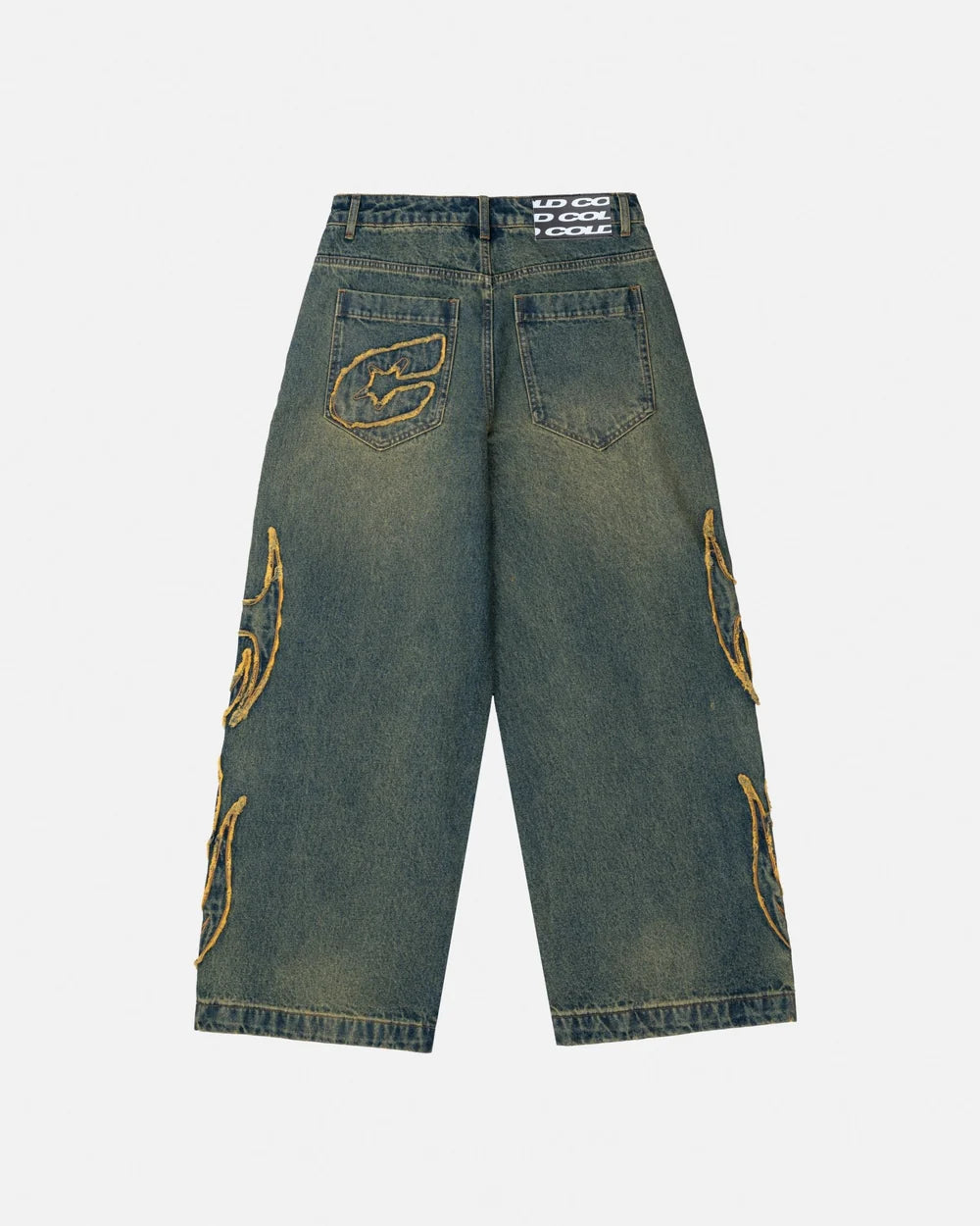 Cold Culture tribal distressed v2 pants green washed denim