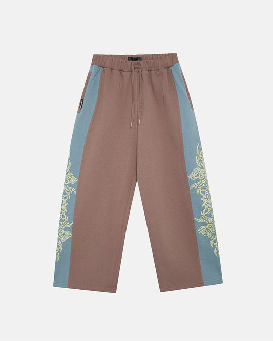 Cold Culture tribal sweatpants brown & blue