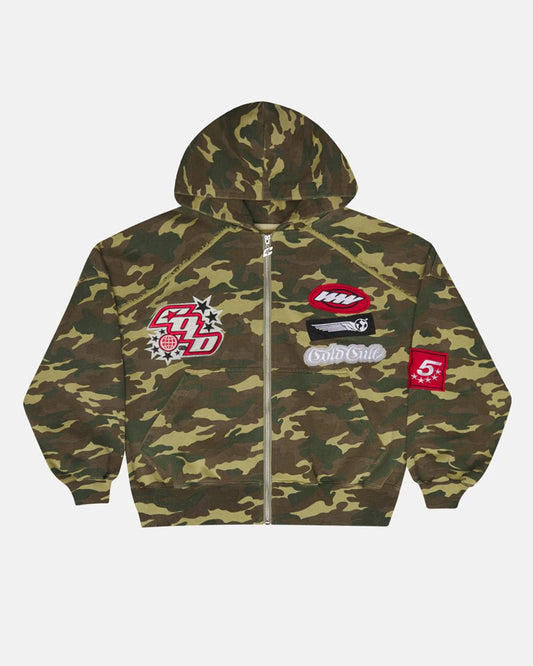 Cold Culture walker zip hoodie green camo