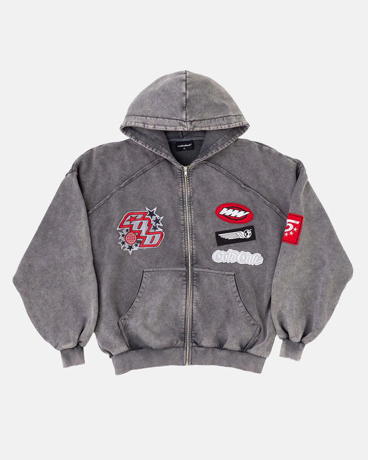 Cold Culture walker zip hoodie washed black